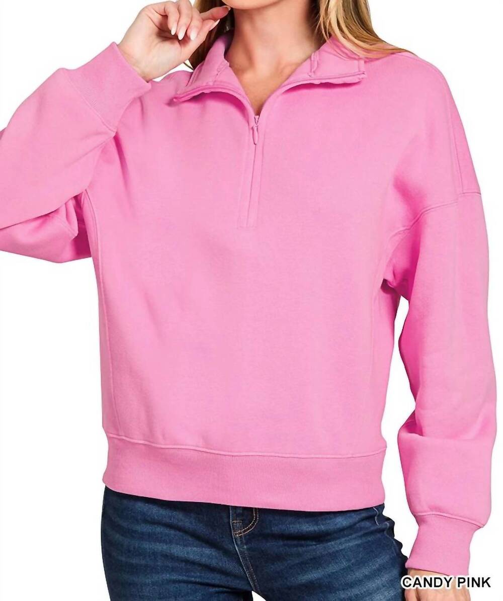 NEW ZENANA amanda's must have pullover sweatshirt in candy pink